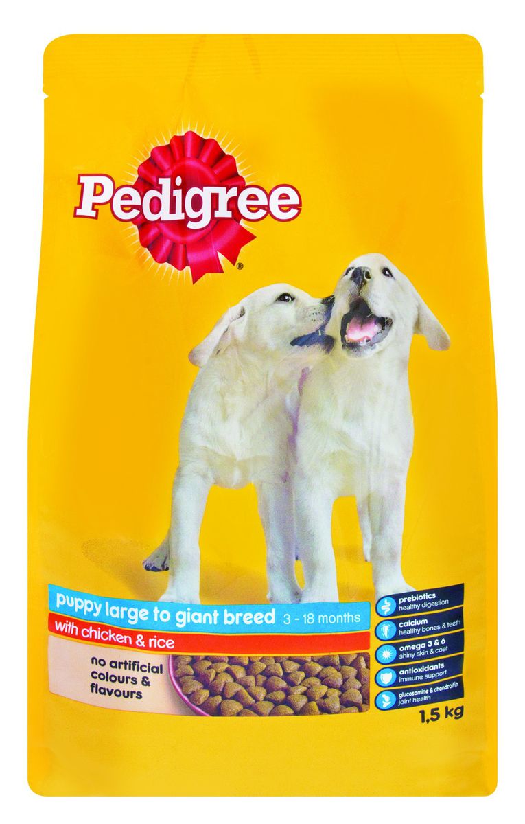 Pedigree Puppy Large To Giant Breed Chicken And Rice Dry Dog Food 15kg